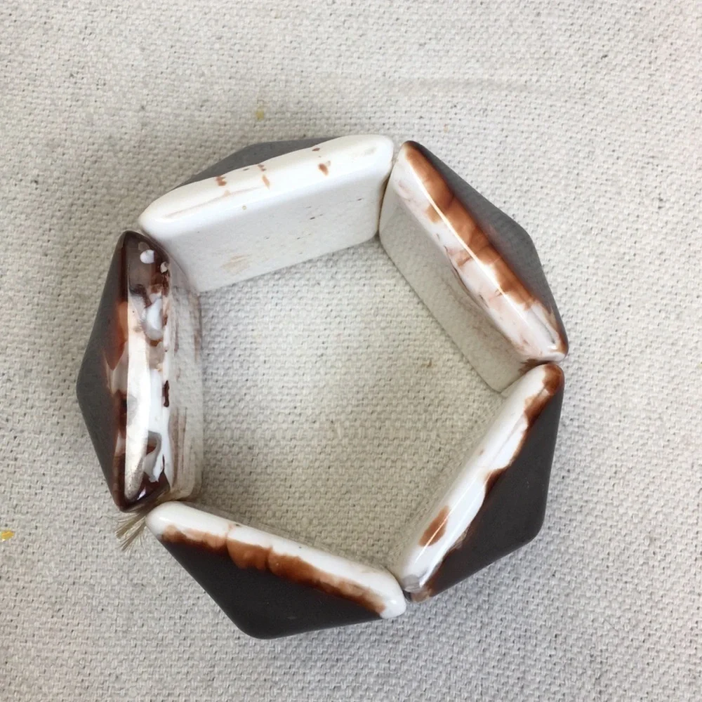 Vintage Funky Mod Chunky resin pyramid bracelet